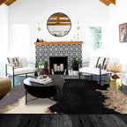 Colorful Bedroom Rug Modern Abstract Color Block Pattern Rug Polyester Washable Rug