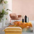 Orange contemporary carpet polyester abstract ombre carpet with flowers washable carpet for the bedroom
