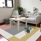 Modern living room rug Multicolor color block print rug Polyester washable non-slip backing rug