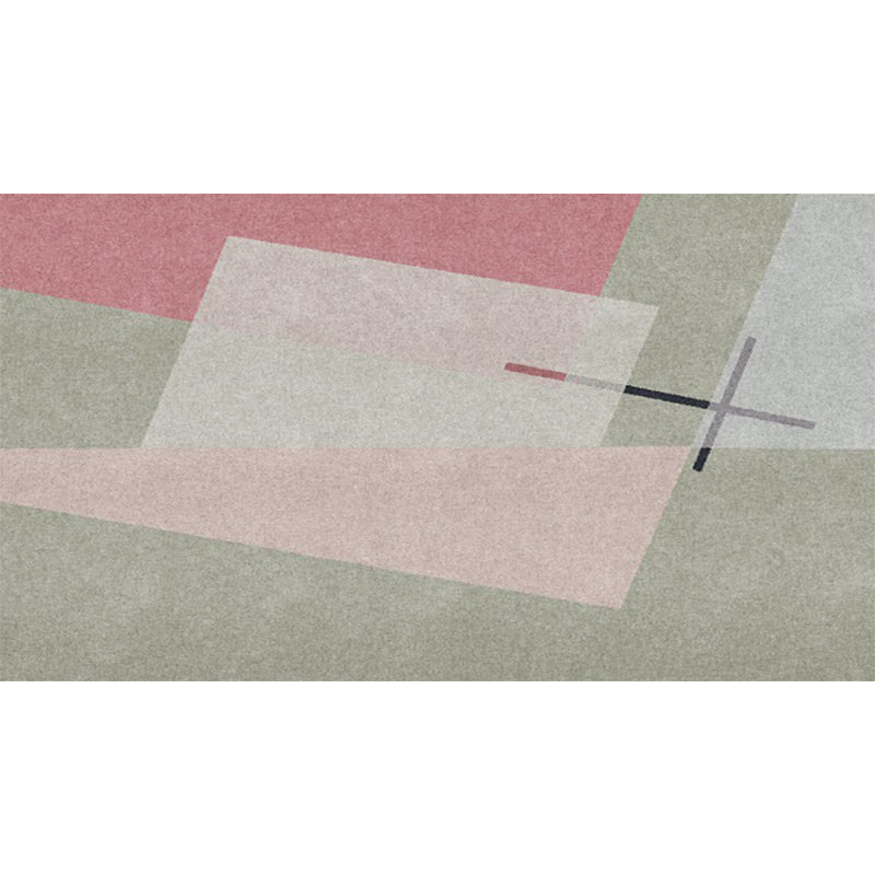 Modern living room rug Multicolor color block print rug Polyester washable non-slip backing rug