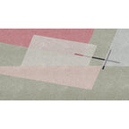 Modern living room rug Multicolor color block print rug Polyester washable non-slip backing rug