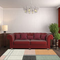 Modern living room rug Multicolor color block print rug Polyester washable non-slip backing rug