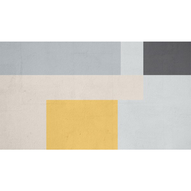 Modern living room rug Multicolor color block print rug Polyester washable non-slip backing rug