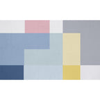 Modern living room rug Multicolor color block print rug Polyester washable non-slip backing rug