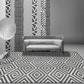 Casual geometric pattern rug gray contemporary rug polyester washable non-slip backing rug for the living room