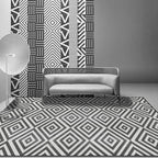 Casual geometric pattern rug gray contemporary rug polyester washable non-slip backing rug for the living room