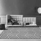 Casual geometric pattern rug gray contemporary rug polyester washable non-slip backing rug for the living room