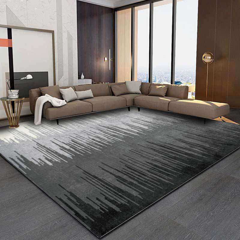 Modern living room rug Gray abstract color body line pattern rug Polyester washable rug