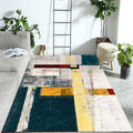 Multicolor Casual Rug Polyester Abstract Rug Washable Rug for the Bedroom