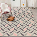 Brown bedroom carpet Modern geometric chevron pattern carpet Polyester machine washable non-slip carpet