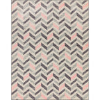 Brown bedroom carpet Modern geometric chevron pattern carpet Polyester machine washable non-slip carpet
