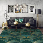 Nordic Modern Rug in Turquoise Geometric Rhombus Pattern Rug Polyester Machine Washable Rug for Home Decor