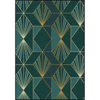 Nordic Modern Rug in Turquoise Geometric Rhombus Pattern Rug Polyester Machine Washable Rug for Home Decor