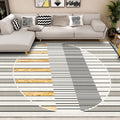 Gray novelty carpet polyester striped pattern carpet washable non-slip backing carpet for living room