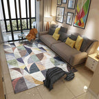 Stylish color box geometric pattern rug multicolor novelty rug polyester washable non-slip rug for the living room