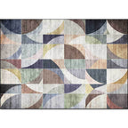Stylish color box geometric pattern rug multicolor novelty rug polyester washable non-slip rug for the living room