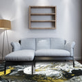 Scandinavian modern rug in black-and-white abstract paint print rug polyester washable rug for home decor