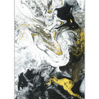Scandinavian modern rug in black-and-white abstract paint print rug polyester washable rug for home decor