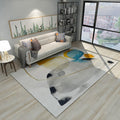 Unique abstract rug gray and yellow casual rug polyester washable rug for the bedroom
