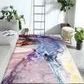 Funky Abstract Rug Purple Simple Rug Polyester Washable Non-slip Mat Rug for Bedroom