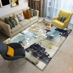 Unique watercolor pattern rug Beige casual rug Polyester washable rug for the bedroom