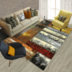 Contemporary Abstract Color Block Rug Multicolored Polyester Rug Washable Rug for the Living Room