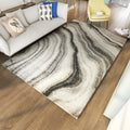 Contemporary marble effect pattern carpet Gray and Black Polyester carpet Machine washable Non-slip rug for the bedroom