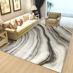 Contemporary marble effect pattern carpet Gray and Black Polyester carpet Machine washable Non-slip rug for the bedroom