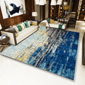 Scandinavian abstract rug Blue Polyester rug Machine washable Non-slip backing Rug for bedroom