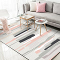 Gray and Pink Simple Rug Polyester Watercolor Print Rug Machine Washable Non-Slip Rug for the Living Room