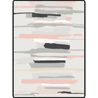 Gray and Pink Simple Rug Polyester Watercolor Print Rug Machine Washable Non-Slip Rug for the Living Room