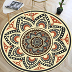 Persian floral pattern rug yellow flannel rug machine washable non-slip rug for the bedroom