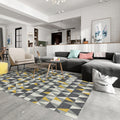 Gray and Yellow Contemporary Rug Polyester Geometric Print Rug Washable Non-Slip Back Rug for Living Room