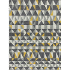 Gray and Yellow Contemporary Rug Polyester Geometric Print Rug Washable Non-Slip Back Rug for Living Room