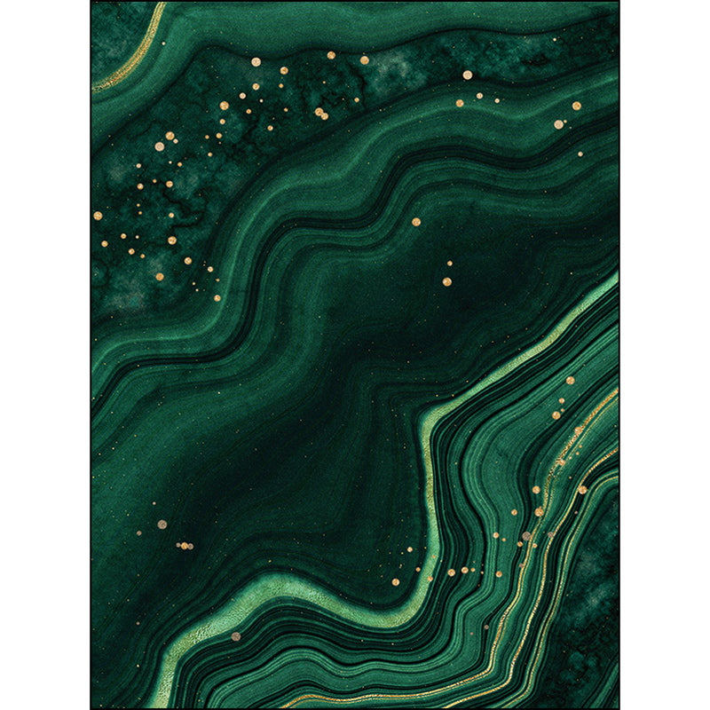 Modern watercolor swirl line carpet green polyester rug washable non-slip backing rug for the bedroom