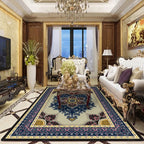 Purple and brown bedroom rug Moroccan medallion floral pattern area rug polyester non-slip backing rug