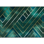Classic geometric patterned rug Green contemporary rug Polyester washable non-slip backing rug for the living room