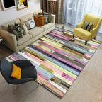 Modern Brushstroke Paint Rug Multicolored Polyester Rug Washable Area Rug for the Living Room
