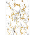 White and gold modern carpet polyester abstract rug washable non-slip backing rug for the living room