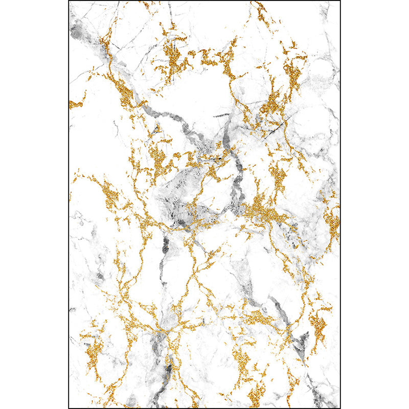 White and gold modern carpet polyester abstract rug washable non-slip backing rug for the living room