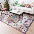 Oriental Moroccan rug in pink medallion floral pattern rug polyester non-slip washable rug for home decoration