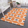 Unique geometric pattern rug Orange and Blue Modern rug Polyester Washable Non-slip backing Rug for the living room