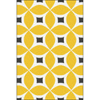 Unique geometric pattern rug Orange and Blue Modern rug Polyester Washable Non-slip backing Rug for the living room