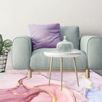 Purple and Pink Modern Rug Polyester Watercolor Print Rug Machine Washable Non-Slip Rug for the Living Room