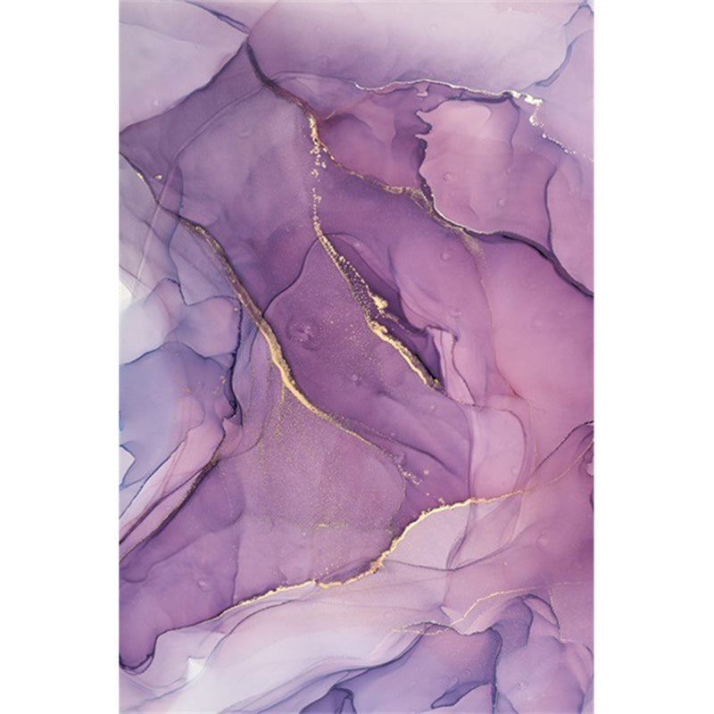Purple and Pink Modern Rug Polyester Watercolor Print Rug Machine Washable Non-Slip Rug for the Living Room