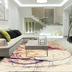 Orange and Beige Leisure Rug Polyester Abstract Rug Non-Slip Backing Washable Rug for the Living Room