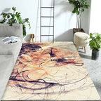 Orange and Beige Leisure Rug Polyester Abstract Rug Non-Slip Backing Washable Rug for the Living Room
