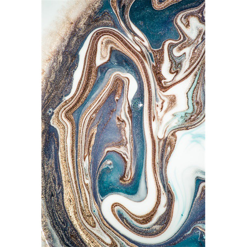 Nordic Abstract Rug Blue Multicolor Polyester Rug Washable Non-Slip Back Rug for Bedroom