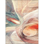 Apricot and Green New Arrivals Rug Polyester Abstract Rug Washable Non-Slip Back Rug for Living Room