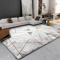 Gray contemporary rug polyester geometric pattern rug washable non-slip backing rug for the living room